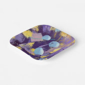Lively Purple and Blue Abstract Art ペーパープレート (傾斜あり)