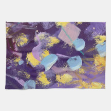 Lively Purple and Yellow, Abstract Art 