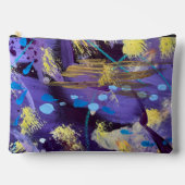 Lively, purple, blue, and gold abstract art アクセサリーポーチ (正面)
