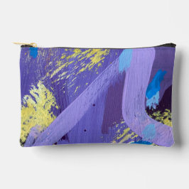 Lively Purple, Yellow, and Blue Abstract Art  アクセサリーポーチ