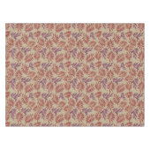 Lively Red and Purple Leaf Motifs on Neutral Beige テーブルクロス (正面(横))