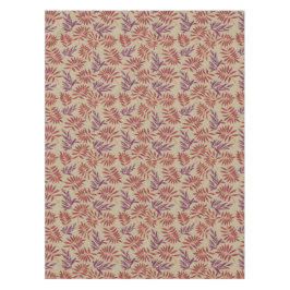 Lively Red and Purple Leaf Motifs on Neutral Beige テーブルクロス