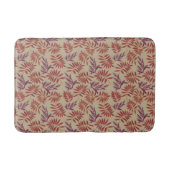 Lively Red and Purple Leaf Motifs on Neutral Beige バスマット (正面)