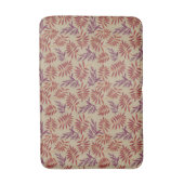 Lively Red and Purple Leaf Motifs on Neutral Beige バスマット (正面縦)