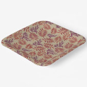 Lively Red and Purple Leaf Motifs on Neutral Beige ペーパープレート (傾斜あり)