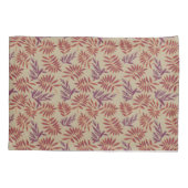 Lively Red and Purple Leaf Motifs on Neutral Beige 枕カバー (裏面-左)