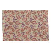 Lively Red and Purple Leaf Motifs on Neutral Beige 枕カバー (裏面-右)