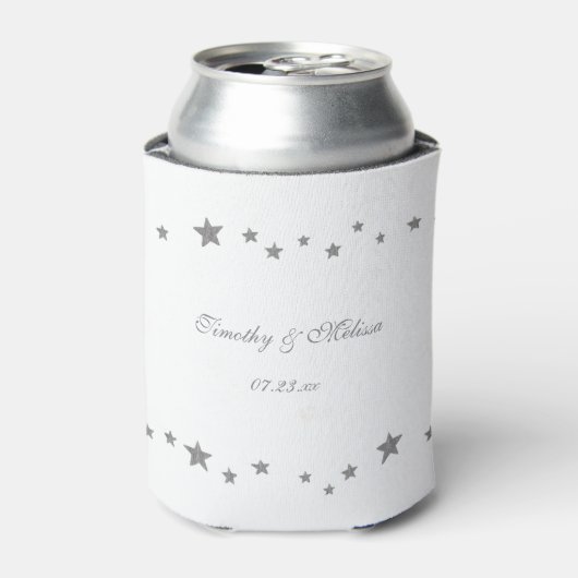 Lively Silver Stars Custom Can Coolers Wedding 缶クーラー (缶正面)
