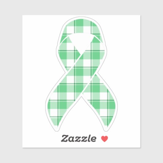 Liver Cancer Awareness Plaid Green Ribbon シール (シート)