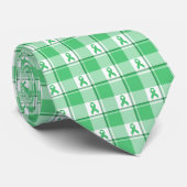 Liver Cancer Awareness Plaid Green Ribbon ネクタイ (ロール)