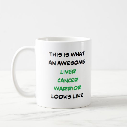 liver cancer warrior, awesome コーヒーマグカップ (左)
