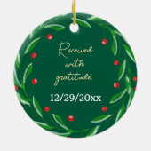 Liver Transplant Recipient Custom Christmas セラミックオーナメント (裏面)