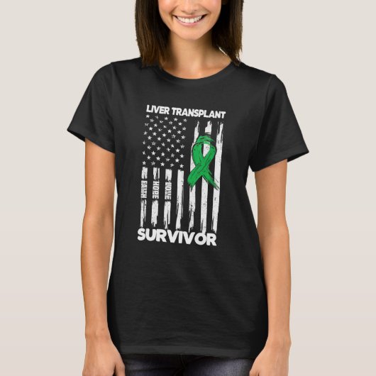 Liver Transplant Surgery US Flag Liver Transplant  Tシャツ (正面)