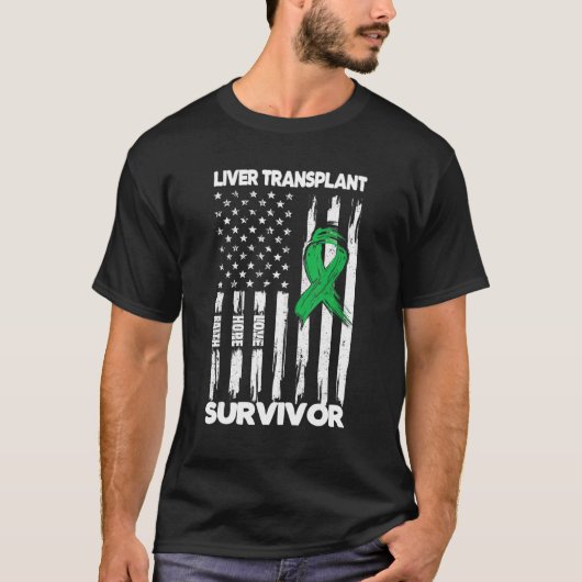 Liver Transplant Surgery US Flag Liver Transplant  Tシャツ (正面)