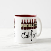 Livermore California Red Wine Bottles Tasting Fun ツートーンマグカップ (正面右)