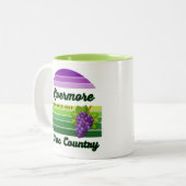 Livermore Wine Country Purple Green Stripes Grapes ツートーンマグカップ (正面左)
