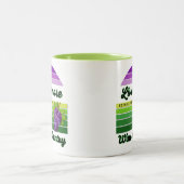 Livermore Wine Country Purple Green Stripes Grapes ツートーンマグカップ (中央)