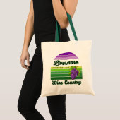 Livermore Wine Country Purple Green Stripes Grapes トートバッグ (正面(商品))