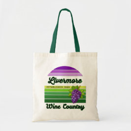 Livermore Wine Country Purple Green Stripes Grapes トートバッグ