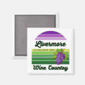Livermore Wine Country Purple Green Stripes Grapes マグネット (正面/裏面)