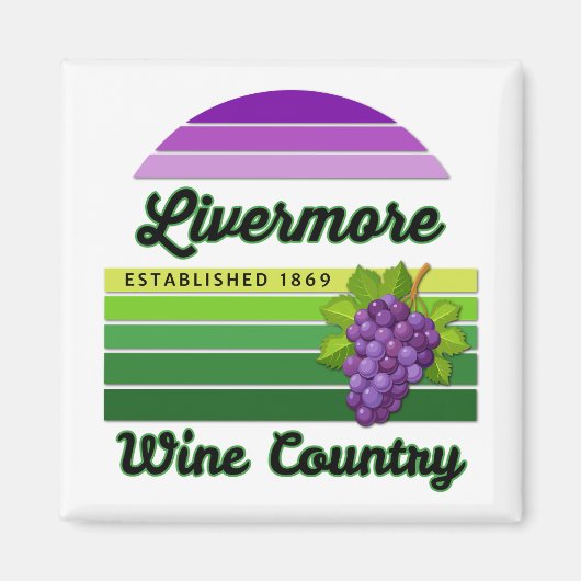 Livermore Wine Country Purple Green Stripes Grapes マグネット (正面)