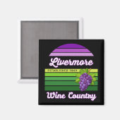 Livermore Wine Country Purple Green Stripes Grapes マグネット (正面/裏面)