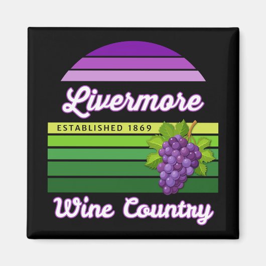 Livermore Wine Country Purple Green Stripes Grapes マグネット (正面)