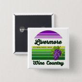 Livermore Wine Country Purple Green Stripes Grapes 缶バッジ (正面&裏面)