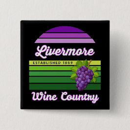 Livermore Wine Country Purple Green Stripes Grapes 缶バッジ