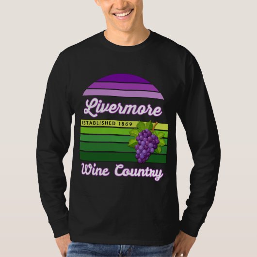 Livermore Wine Country Purple Green Stripes Grapes Tシャツ (正面)