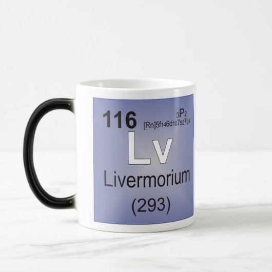 Livermoriumの個々の要素-周期表 モーフィングマグカップ (左)