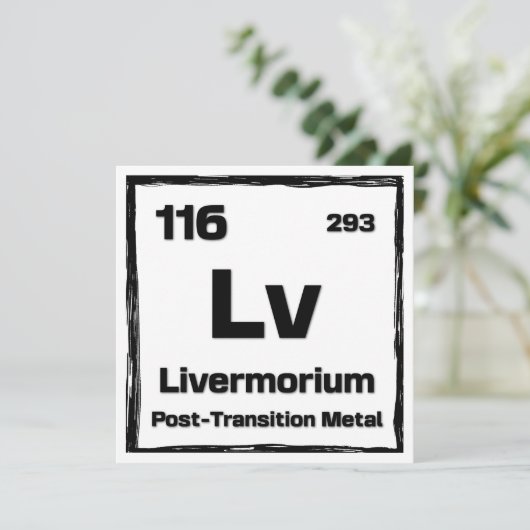 Livermorium (Lv) - Periodic Table of The Elements カード (スタンド正面)