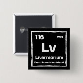 Livermorium (Lv) - Periodic Table of The Elements 缶バッジ (正面&裏面)