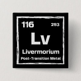 Livermorium (Lv) - Periodic Table of The Elements 缶バッジ