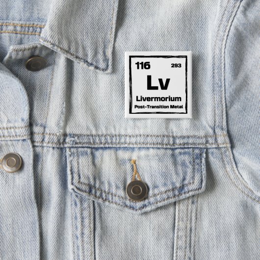 Livermorium (Lv) - Periodic Table of The Elements 缶バッジ (インサイチュ)