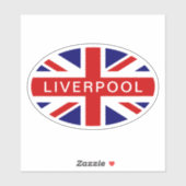 Liverpool British Union Jack flag oval vinyl シール (シート)