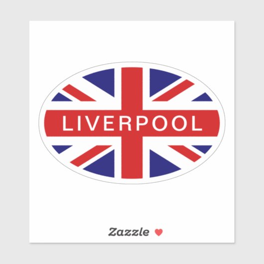 Liverpool British Union Jack flag oval vinyl シール (シート)