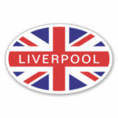 Liverpool British Union Jack flag oval vinyl シール (正面)