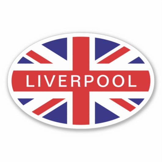 Liverpool British Union Jack flag oval vinyl シール (正面)
