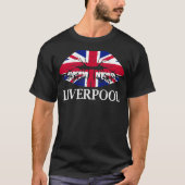 Liverpool England British Flag Lips 1  Tシャツ (正面)