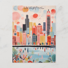 Liverpool England Travel City Painting Aesthetic ポストカード