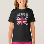 Liverpool UK Flag England Souvenir Tシャツ (正面)