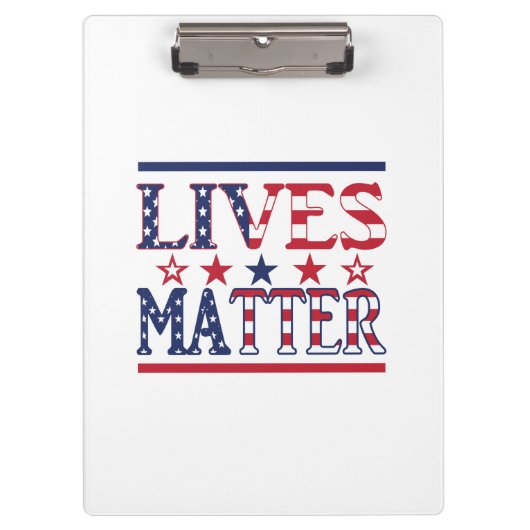 Lives Matter – アメリカ国旗 クリップボード (正面)