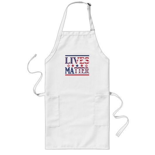 Lives Matter – アメリカ国旗 ロングエプロン (正面)