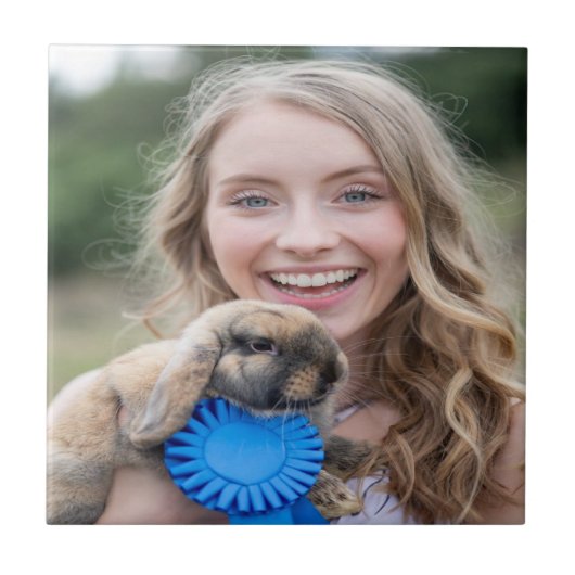 Livestock Show Rabbit Photo Customize タイル (正面)