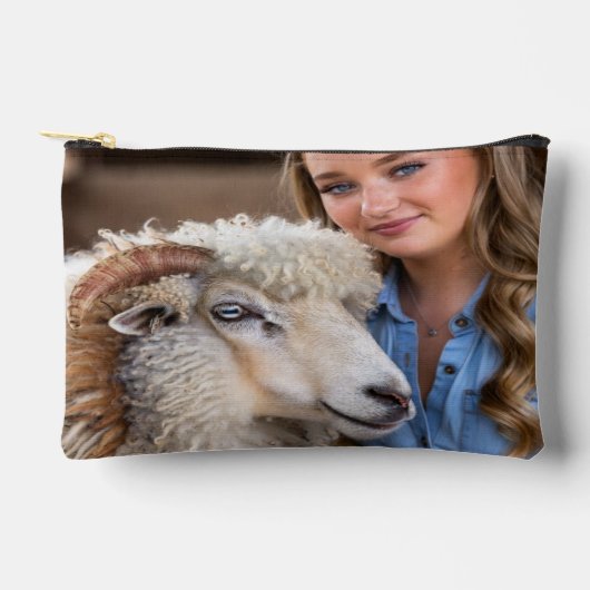 Livestock Show Sheep Photo Customize アクセサリーポーチ (正面)