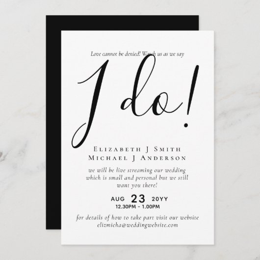 Livestreaming結婚式の招待 – 私が言うことを見る！ (正面/裏面)