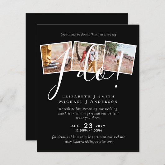 Livestreaming結婚式の招待 – 私が言うことを見る! (正面/裏面)