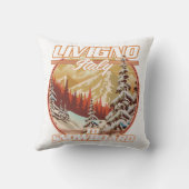 Livigno italyスノーボーディングロゴ クッション (裏面)
