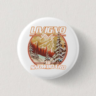 Livigno italyスノーボーディングロゴ 缶バッジ